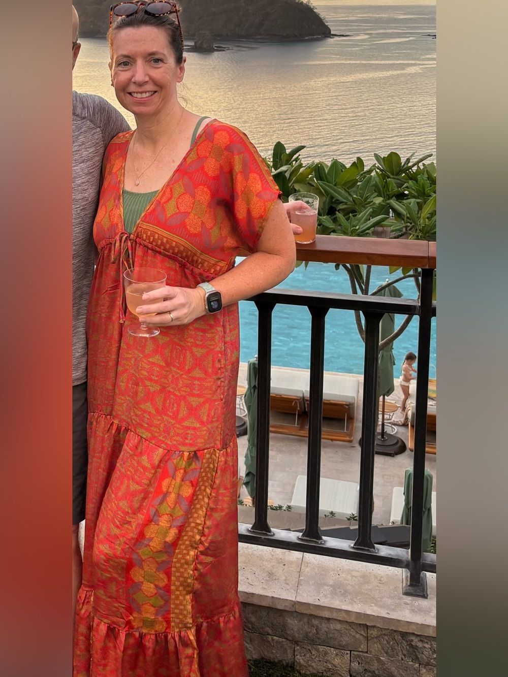 Blonde Vagabond Boho Maxi Dress Silk Blend Small Medium Graphic Pockets S M